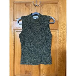 JONES WEAR SPORT Women's Mock Neck Sleeveless Knit Top Size L Made in Japan